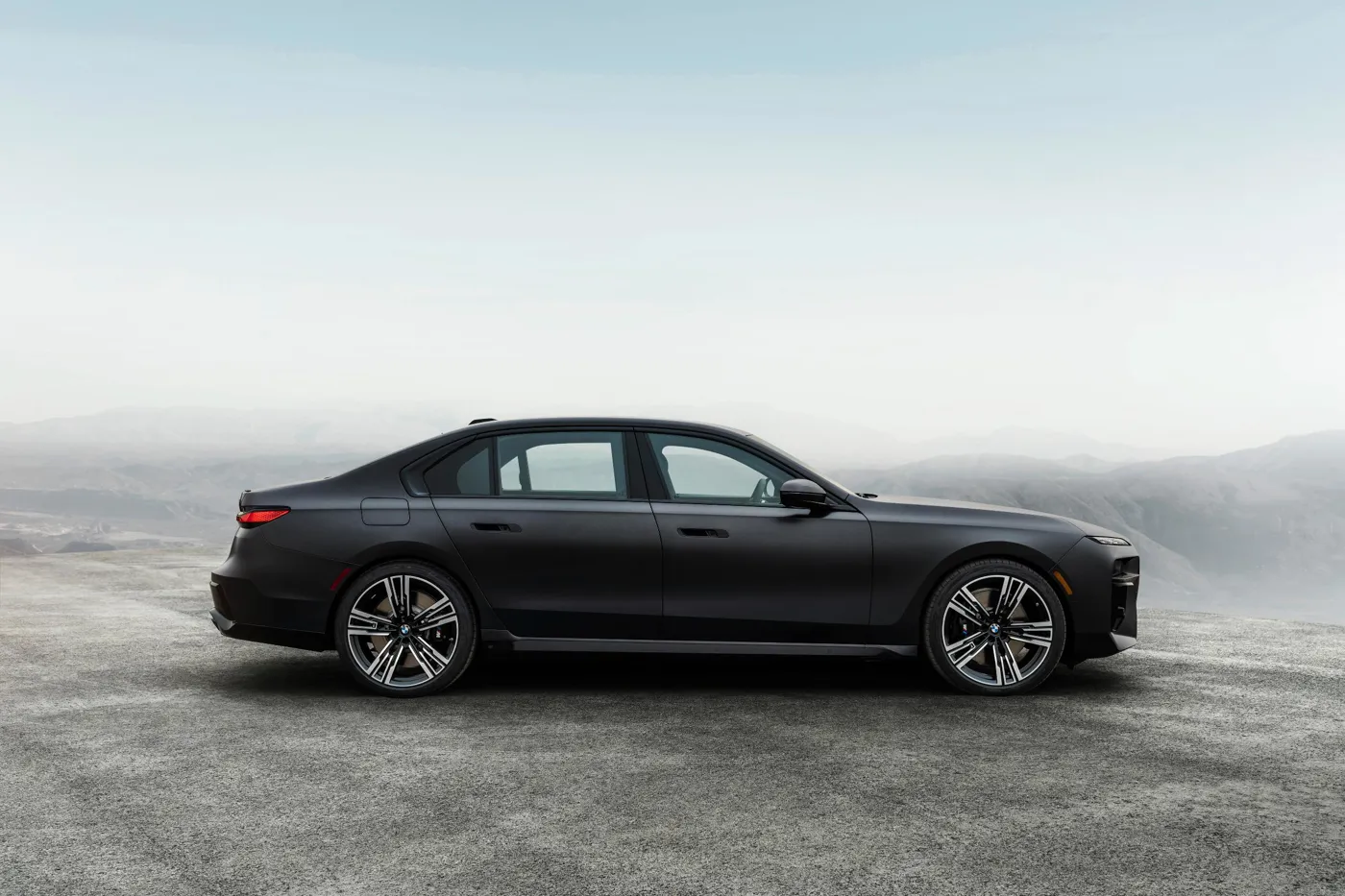 BMW 750e exterior with sleek lines and modern styling.