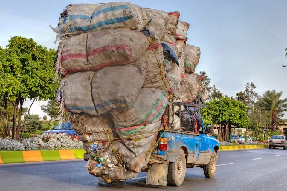 Overloaded transport pictures: If ever a car was going to break