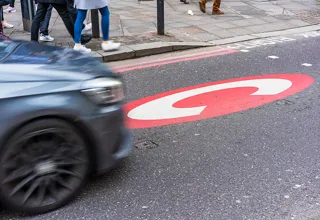 London congestion charge zone road sign