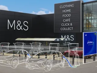 Artist's impression of BP Pulse charge points at M&S store