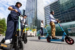 People riding E-scooters 