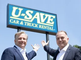 Pictured left to right - Tom McDonnell, former CEO, U-Save Car & Truck Rental; Richard Lowden, Founder & CEO, Green Motion Group