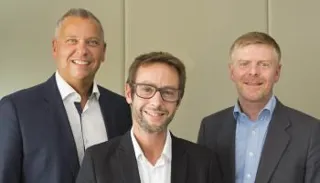 Group PSA and BNP Paribas finalise acquisition of Vauxhall financial operation. From left, Alexandre Sorel, Pascal Brasseur and Erhard Paulat