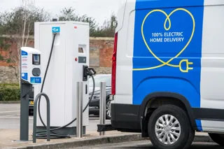 Ikea electric vehicle being charged at charge point