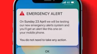 Emergency alert on mobile phone Source: Cabinet Office