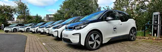 Line up of electric BMW vehicles