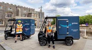 Amazon e-cargo bikes in Norwich