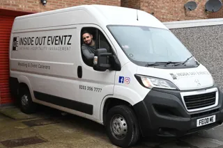 Alex Achilleos, managing director of Inside Out Eventz, in his new van