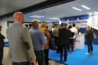 People queuing to get into Fleet & Mobility Live 2023