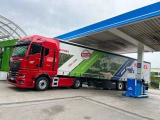Truck at fuel station