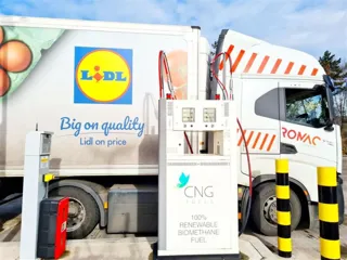 Lidl truck refuelling with renewable biomethane  