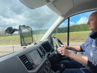 Rivus driver in van