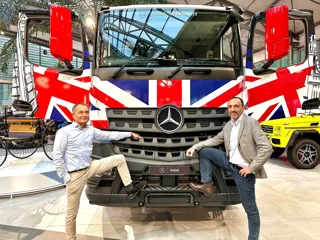 Left-right: Ronan Chabot, president director general of parent company RCM, and Philippe Canetti of SAGA Mercedes-Benz Trucks