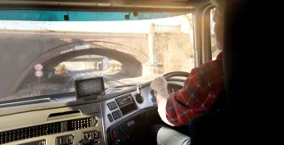 Inside the cab of HGV with TomTom telematics 