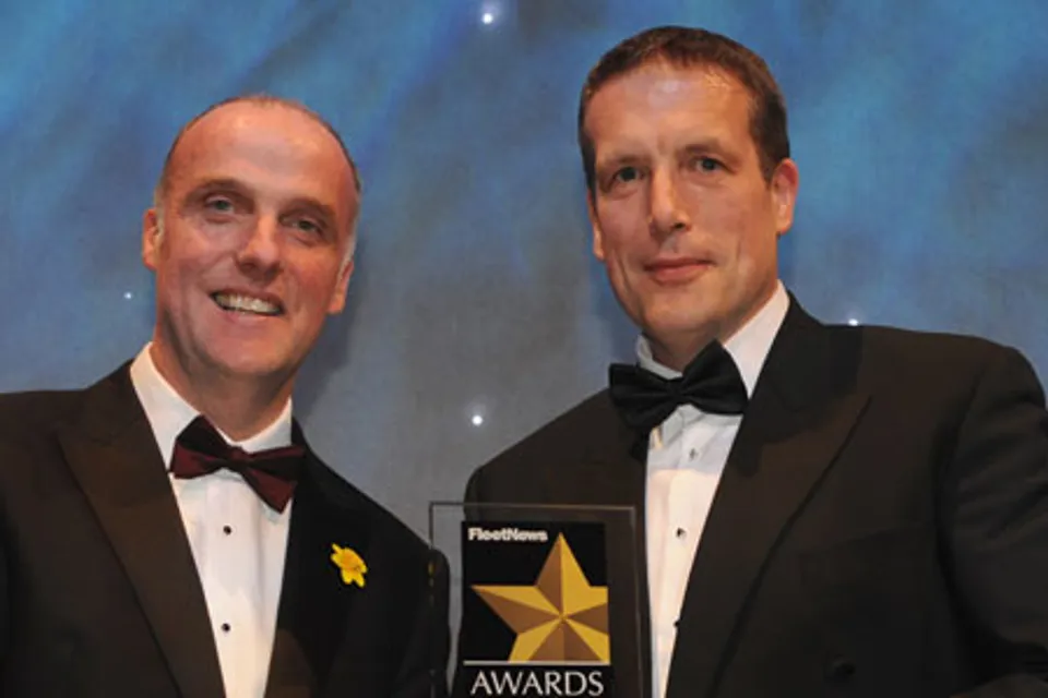 Richard Flint (left) receives his Fleet News award