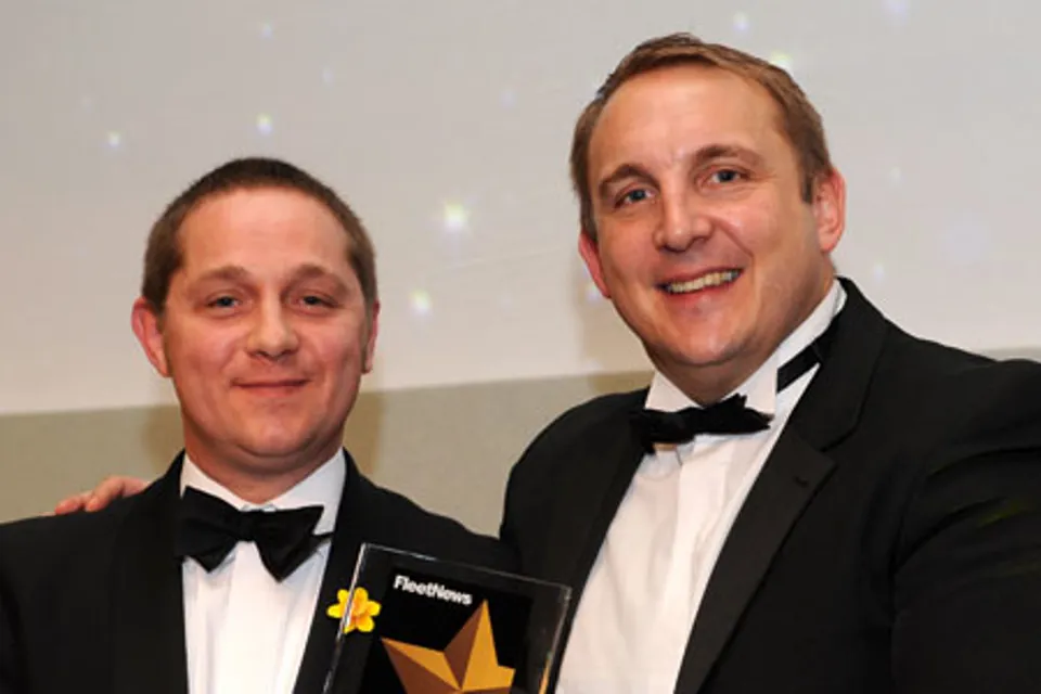 Richard Tiffany (left) receives his Fleet News Award