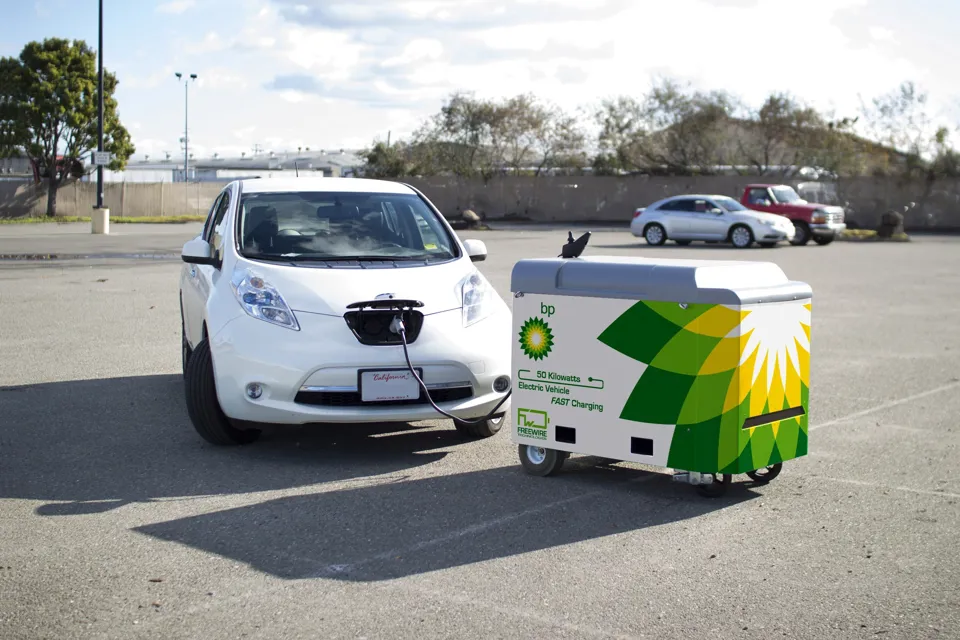 EV charging at fuel station, EV charging at BP petrol station, BP investment in FreeWise.