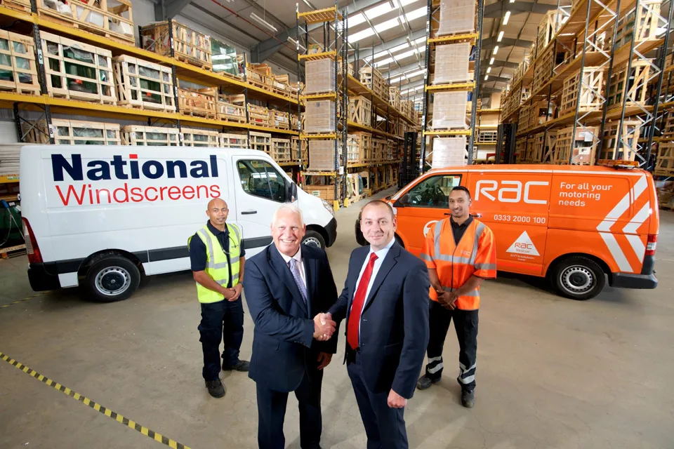 Martyn Bennett, National Windscreens regional sales and marketing director with Nick Williams, general manager - RAC Accident Services