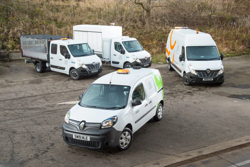 Selecttion of Aberdeen City Council Renault vans.