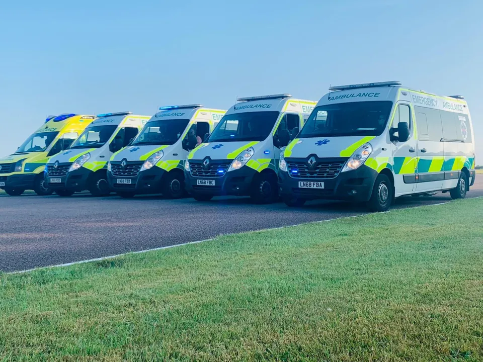 Row of ambulances